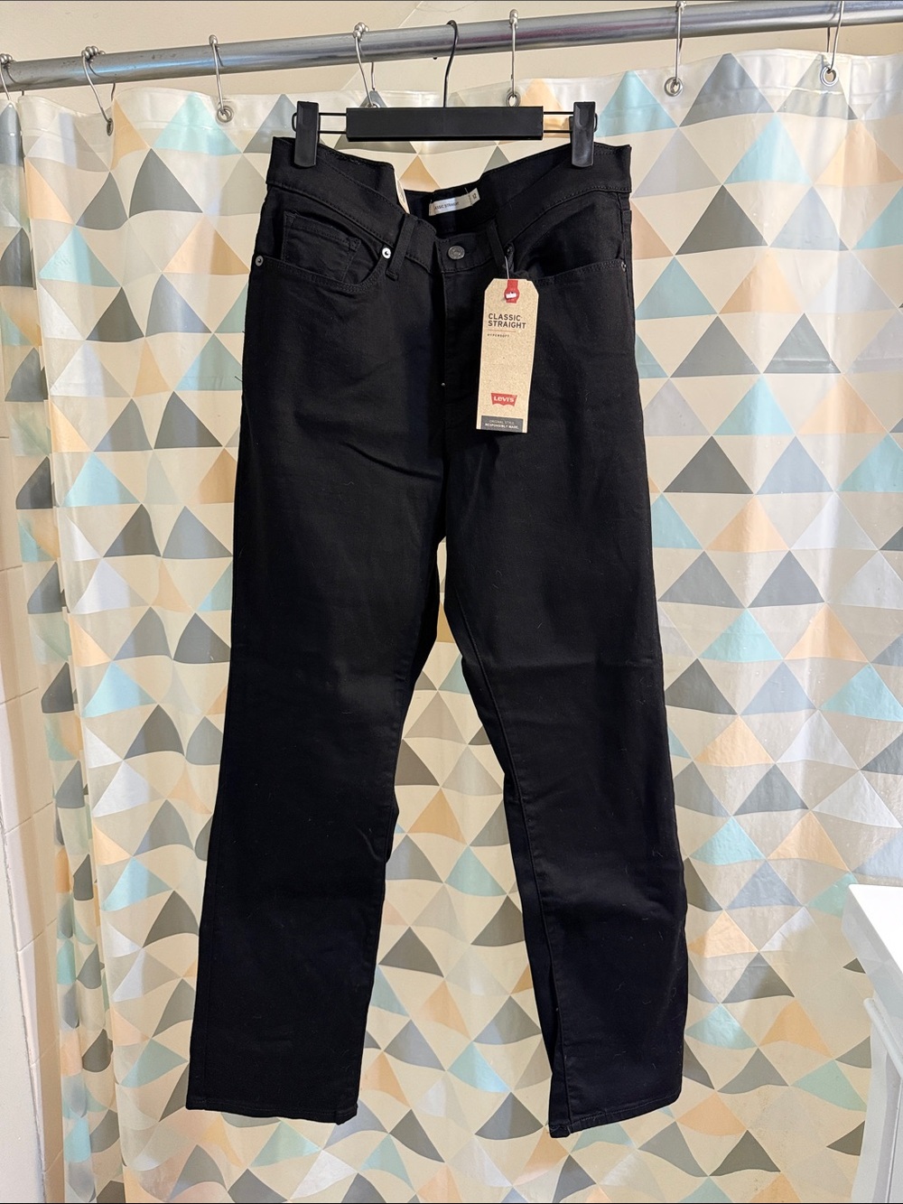 Womens Black Classic Straight Pants - Levi's